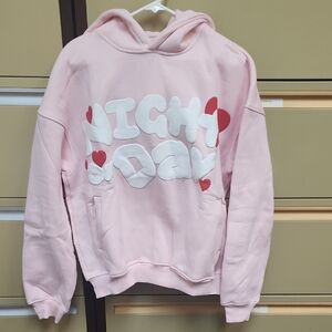 Comfrt Night & Day Pink Puff Hoodie Sweatshirt -Medium